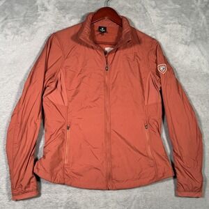 KUHL The One Jacket‎ Womens Medium Rust Orange Fleece Lined Windproof 2163
